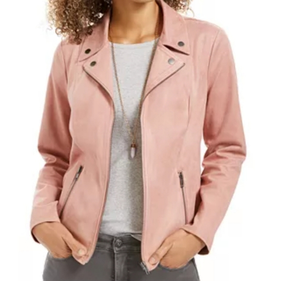 Style & Co. Jackets & Blazers - Faux Suede Moto Jacket